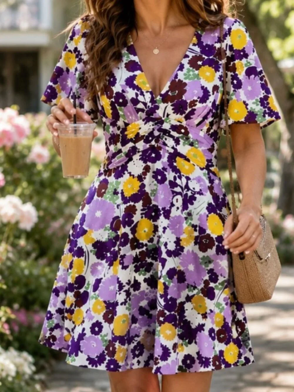 Kate Spade Purple & Yellow Floral Dress